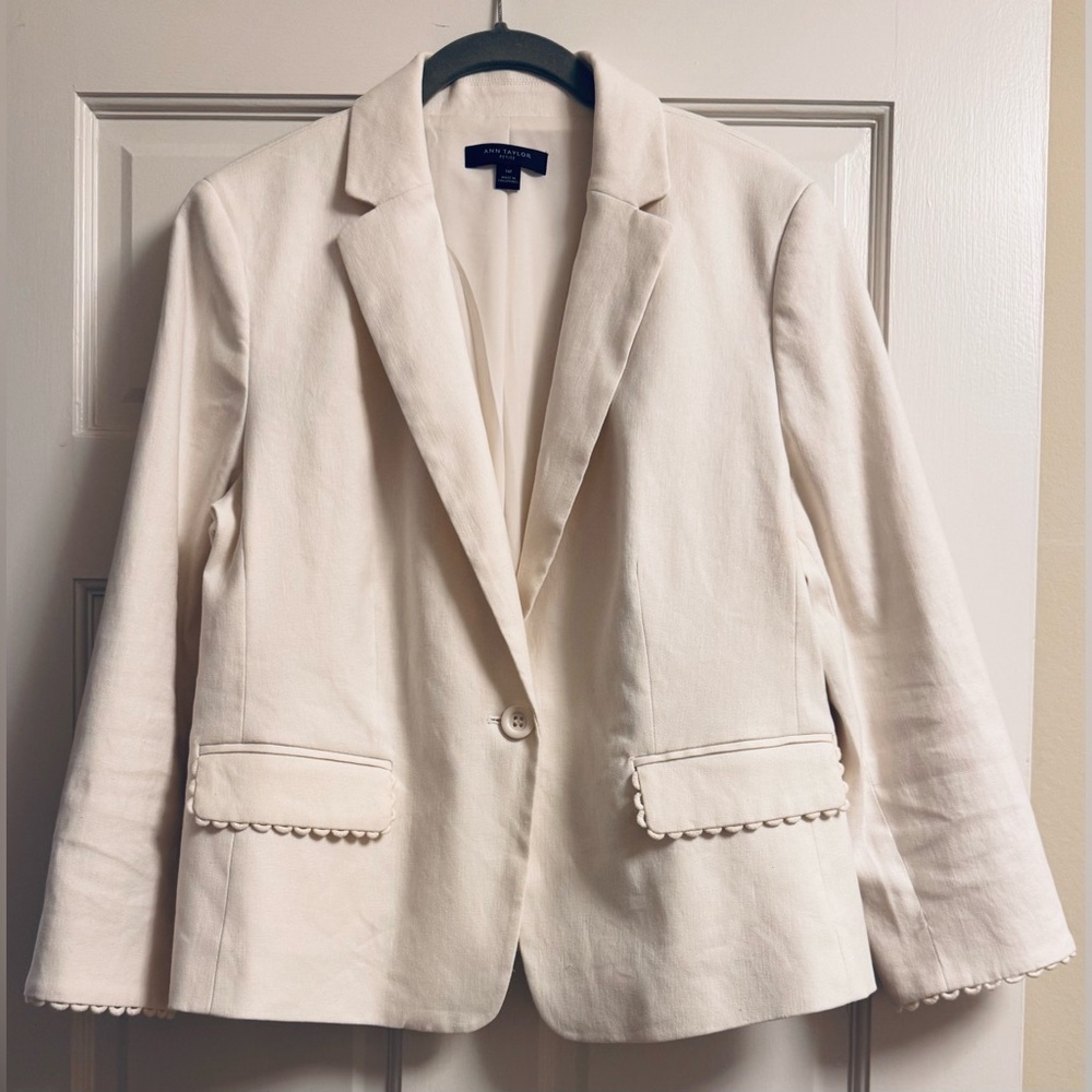 Ann Taylor Cream Linen Jacket (14P)